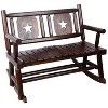 MOEPISY Outdoor Wood Rocking Bench Carbonized Double Rocking Chair For 2 Persons With Wide Curved Seat - 2 of 4