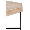 Kumasinova Octagonal Wood Coffee Table,Wooden Side Table with Cross Metal Legs,Retro Mosaic Design Coffee Tables for Living Room - 4 of 4