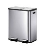 EKO 30L+20L Ecocasa Recycle Dual Compartment Step: Stainless Steel Indoor Trash Can, Silver, 50L Capacity - 2 of 4