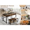 4-Person Farmhouse Dining Set - Space-Saving Table with 2 Chairs & Bench, Storage Rack & Drawers, Breakfast Nook Kitchen Table - 4 of 4