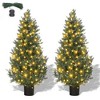COZONY 4 FT Artificial Cedar Trees (Set of 2), UV-Resistant Faux Evergreen Topiary for Indoor & Outdoor - 2 of 4
