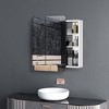 kleankin 18'' x 26'' Wall Mount Bathroom Medicine Cabinet Mirror Sliding Door with 3-Tier Storage Shelf, Stainless Steel, for Living Room Bedroom - 2 of 4