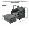 Modern Corduroy Accent Chair with Storage Ottoman, Oversized Lounge Chair, 1-Seat Cloud Sofa for Living Room, Apartment, or Bedroom–The Pop Home - 4 of 4