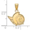Black Bow Jewelry 14k Yellow Gold Ottawa Senators NHL Small Pendant - 2 of 3