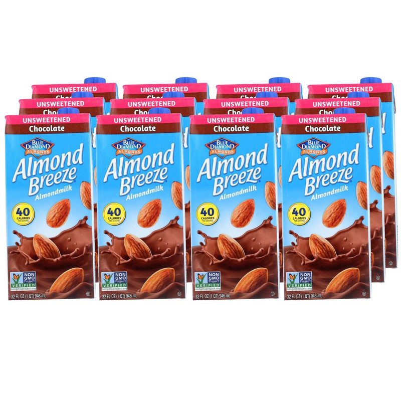 Almond Breeze Unsweetened Chocolate Almond Milk - Case of 12/32 oz, 1 of 8
