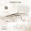 Twin Size Bed Frame for Kids with Scallop Headboard, Cute Velvet Twin Bed for Girls, Boys, Sturdy Platform Bed - 2 of 4