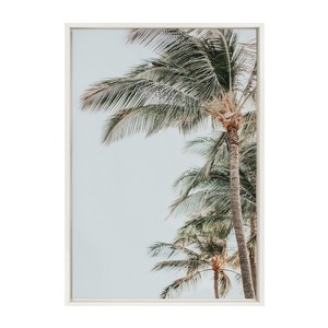 Kate and Laurel Sylvie Palm Trees Framed Canvas by Alicia Abla, 23x33, White - 1 of 4