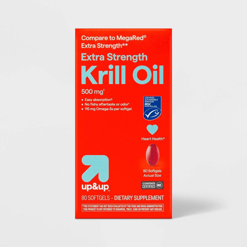 Photos - Vitamins & Minerals Omega-3 Krill Oil Extra Strength 500mg Softgels - 80ct - up&up™