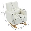 Teddy Rocking Chair with Pillow,Plush Accent Rocking Chair for Living Room Comfort,Modern Rocking Chair with Natural Wood Base-Koiai - 4 of 4