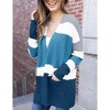 Women's Color Block Cardigan - Lightweight V Neck Crochet Knit Sweater with Open Front for Soft Comfy Knitwear - 3 of 4