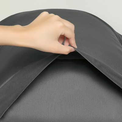 Dark Gray Polyester Standard Pillowcases with Envelope Closure, Set of 2