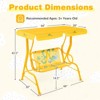 Costway 2-Seater Toddler Porch Swing Chair with Metal Stand Adjustable Canopy Safety Belts Blue/Pink/Yellow - 3 of 4