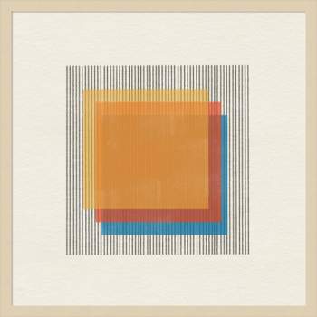 25" x 25" Mid-Century Modern Squares No 1 by The Miuus Studio Wood Framed Wall Art Print - Amanti Art
