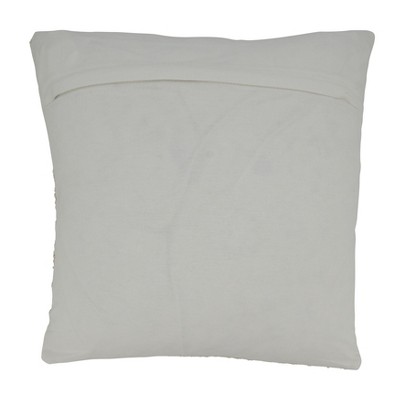 Multicolor Cotton Embroidered Euro Beaded Flower Pillow Cover