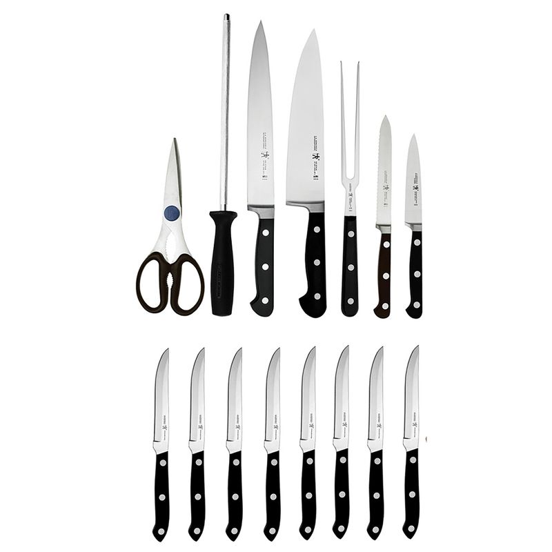 Henckels Classic 16-Piece Knife Block Set, Chef’s Knife, Serrated Utility Knife, Bread Knife, Steak Knives, Black, 2 of 10