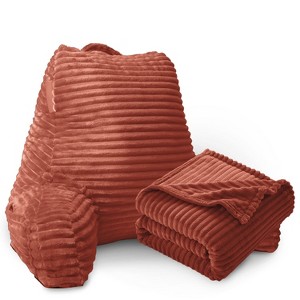 Nestl Reading Pillow for Bed with Fleece Blanket, Standard Bed Pillows for Sitting Up in Bed, Bed Rest Pillow - 1 of 4