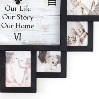 Black Farmhouse Shabby Chic 'This Is Us' Picture Frame Collage Wall Clock