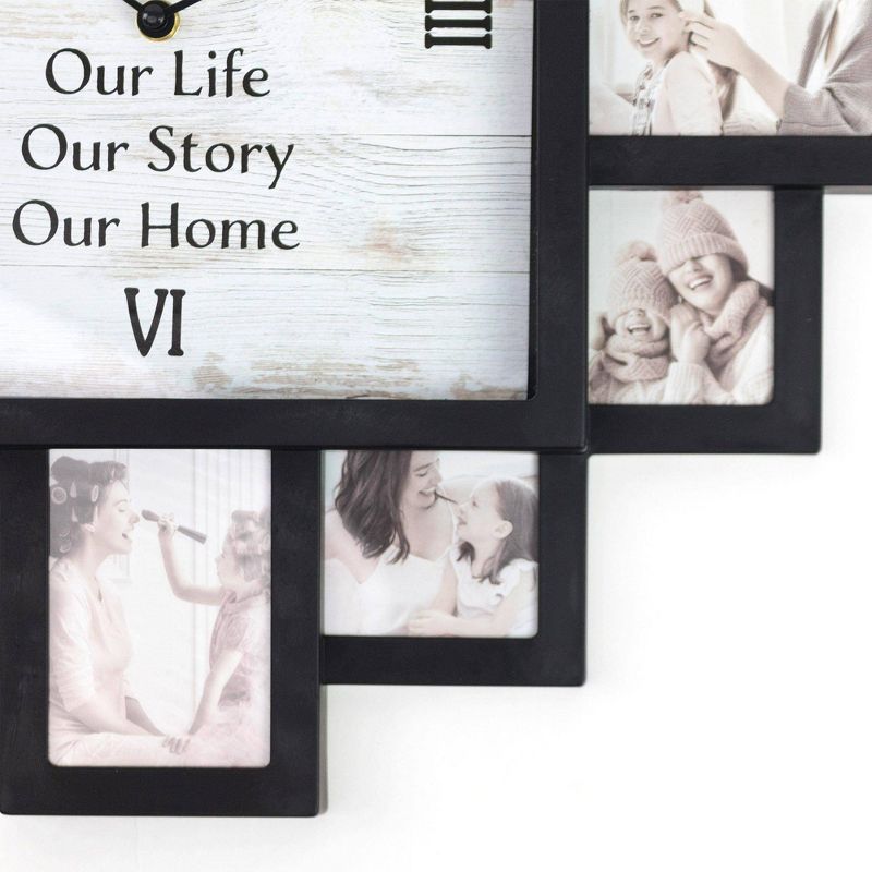 Farmhouse Shabby Chic &#39;This Is Us&#39; Picture Frame Collage Wall Clock Black - American Art Decor, 5 of 7