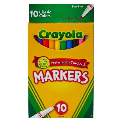 Crayola 10ct Fine Line Markers Classic 