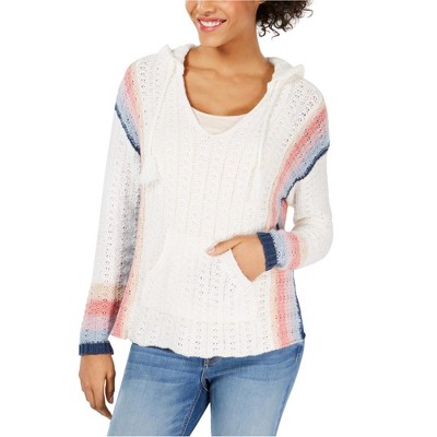 American Rag Womens Baja Stripe Hooded Sweater