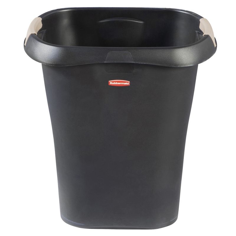 Rubbermaid 1835854 8 Gallon Plastic Home/Office Bedroom Bathroom Waste Basket Trash Can or Recycling Bin with Liner Lock, Black, 3 of 5