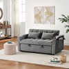 3 in 1 Convertible Sleeper Sofa Bed 55 Velvet TIRAMISUBEST 3 Position Adjustable Back USB Phone Stand Ashtray Bonus Pillows Compact Lounger - 2 of 4