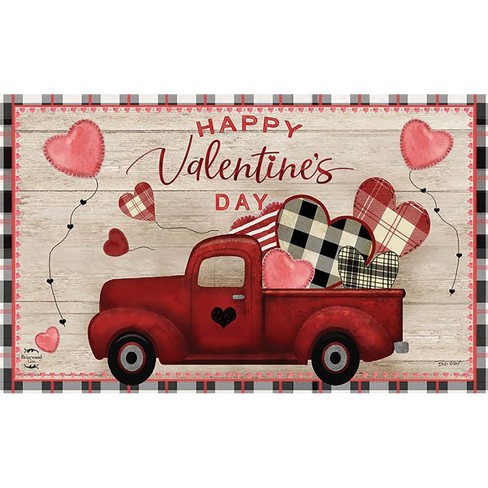 Valentine's Love Pickup Primitive Doormat Holiday 30