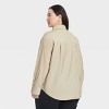 Women's Oversized Long Sleeve Crinkle Button-Down Shirt - A New Day™ - 2 of 3