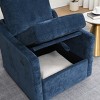 Swivel Arm Accent Chair for Living Room, Navy Upholstered Reading Chair with Storage, USB and Type-C Charging, Chenille Fabric-The Pop Home - 4 of 4