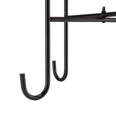 24" Black Metal Gazing Globe Stand for Outdoor Decor