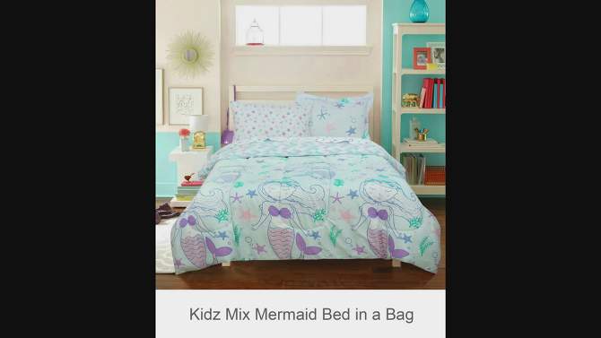 5pc Twin Mystical Mermaid Kids&#39; Bed in a Bag Blue - Kidz Mix, 2 of 7, play video