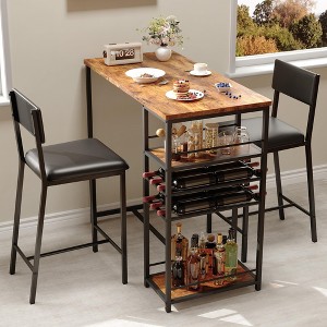 Garvee Dining Room Table with 2 Upholstered Chairs, Dining Table and Chairs with Metal Frame, Small Kitchen Table for Apartment, living Dining room - 1 of 4