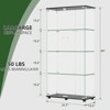 INFURNIC Decorative Bookshelf Glass Display Cabinet with Lock, 4-Shelf Curio Cabinet with Double Doors for Living Room, Black, 64.37"*17.32"*6.89" - 3 of 4
