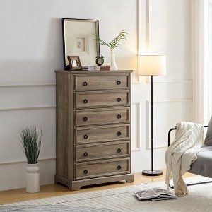 NicBex 6 Drawers Dresser for Bedroom,Tall Dresser with Storage Space,Dressers for Kids Room,Living Room,Entry and Hallway - 1 of 4