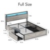 Platform Bed Frame with Headboard, Led Light & Charging Station - 2 of 4