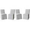 KINWELL Performance Fabric Slipcover Dining Chair Side Chair With Casters Set of 4 - 3 of 4