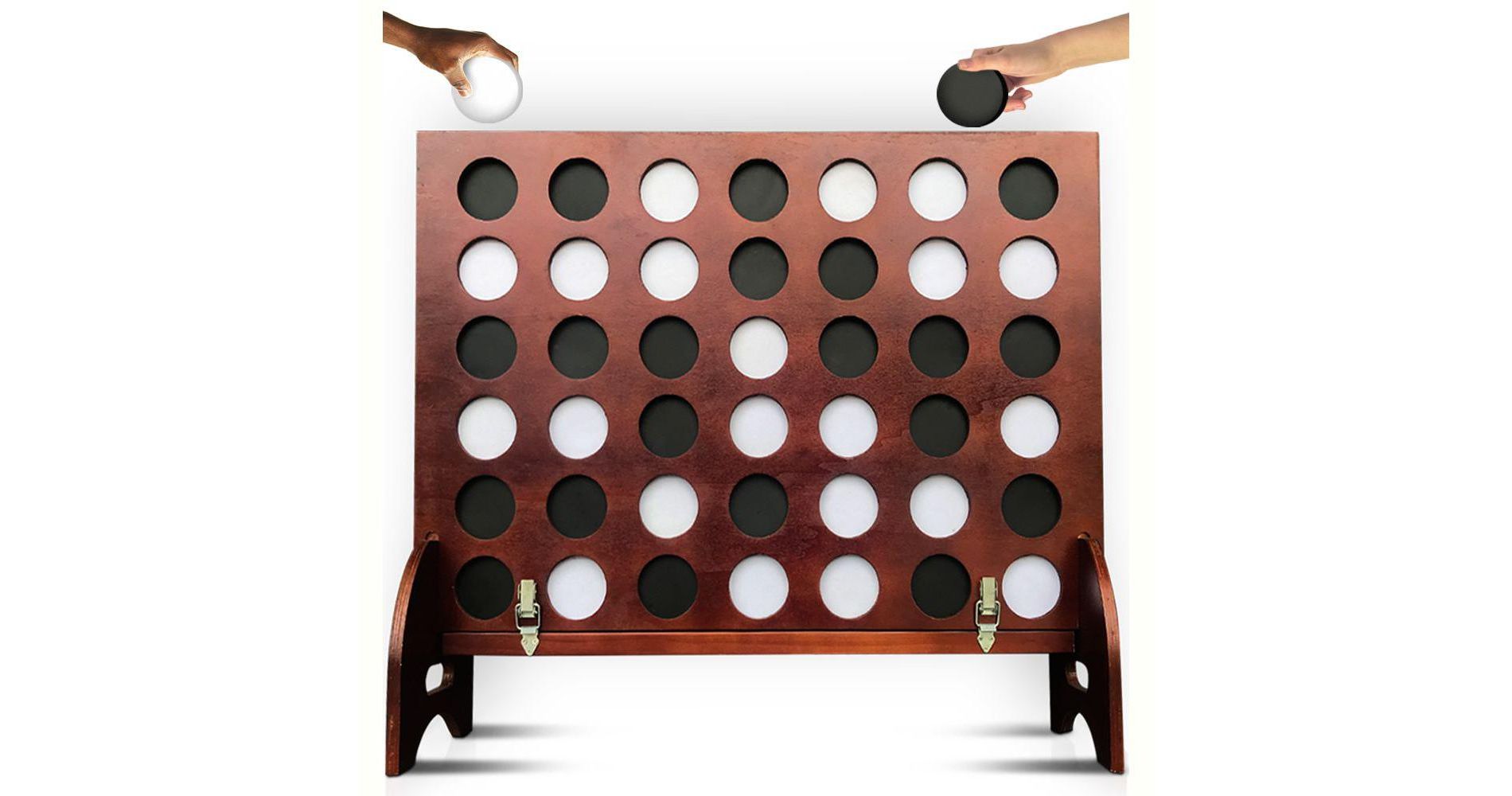 SWOOC Games - Giant Four in a Row (All Weather) with Carrying Case & 60% Quieter Design -  Giant Connect - 4 Game - Giant Outdoor Games - Giant Games