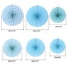 Unique Bargains Paper Hanging Decorative Folding Fans 8" 12" 16" 6 Pcs - 2 of 4