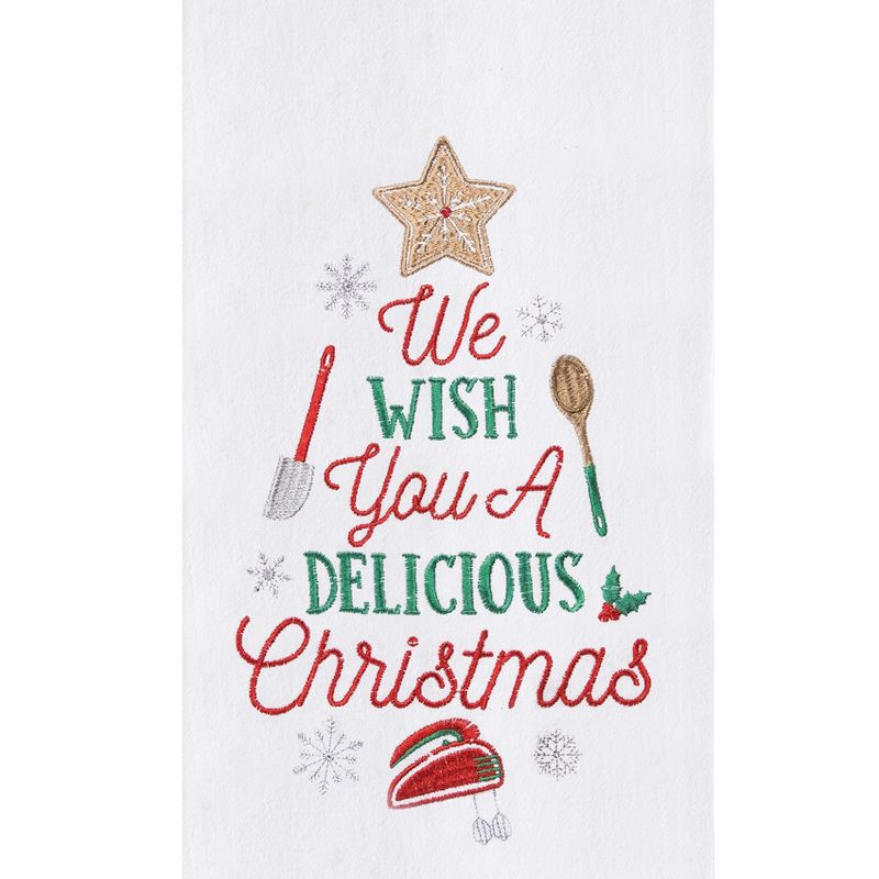 C&F Home Holiday "We Whish You a Delicious Christmas" Cookie Baking Themed Cotton Flour Sack Kitchen Dish Towel  27L x 18W in., 4 of 6