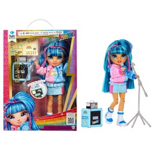 Rainbow High Jr High Rock Band - Skyler, Blue 9"  Fashion Doll with Microphone, Stand and Stickers - 1 of 4