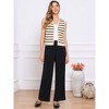 INSPIRE CHIC Women's V-Neck Sleeveless Button Down Knitted Striped Sweater Vest - 4 of 4