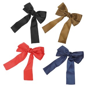 Unique Bargains Solid Bow Ribbon Duckbill Hair Clips 4 Pcs - 1 of 4