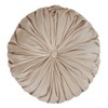 14" Velvet Pintucked Poly Filled Round Throw Pillow - Saro Lifestyle - 2 of 4