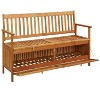 Patio Storage Bench 66.9" Solid Acacia Wood - 2 of 4