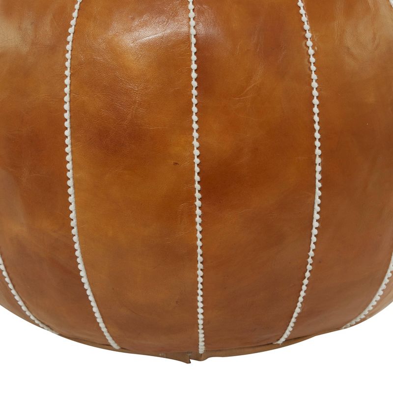 Bohemian Moroccans Leather Pouf - Olivia & May, 5 of 9