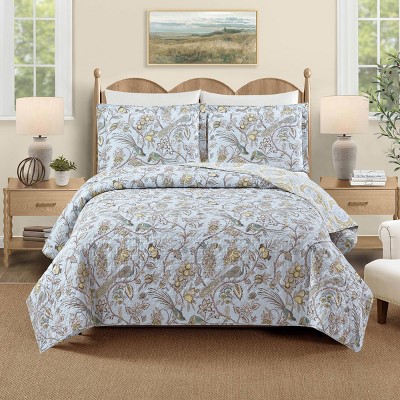 Spartina 449 Full/Queen Sugar Mill Peacock Quilts Light Blue
