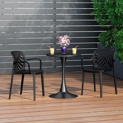 WestinTrends Playa Outdoor Modern Stackable Patio Dining Armchairs (Set of 2)
