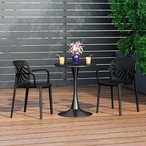 WestinTrends Playa Outdoor Modern Stackable Patio Dining Armchairs (Set of 2) - 1 of 4