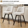 COZONY 26" Counter Height Bar Stools Set of 2, Modern Swivel Bar Stools with Back, Upholstered Seat & Wood Legs for Kitchen Island & Home Bar - 4 of 4
