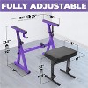 Liquid Stands Portable Heavy Duty Digital Piano Keyboard Stand & Bench Set - Adjustable Keyboard Music Stand & Seat for 54-88 Key Electric Pianos - 2 of 4